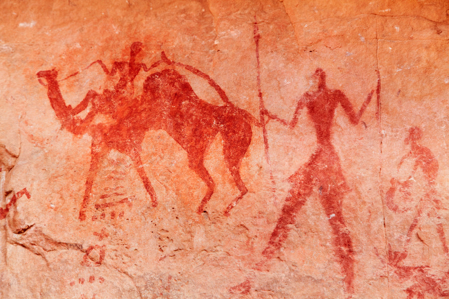 Famous Prehistoric Rock Paintings of Tassili N'Ajjer, Algeria Acrylic Glass Print Tempered Glass Wall Art 100% Made in Australia Ready to Hang - Bella Home Decor