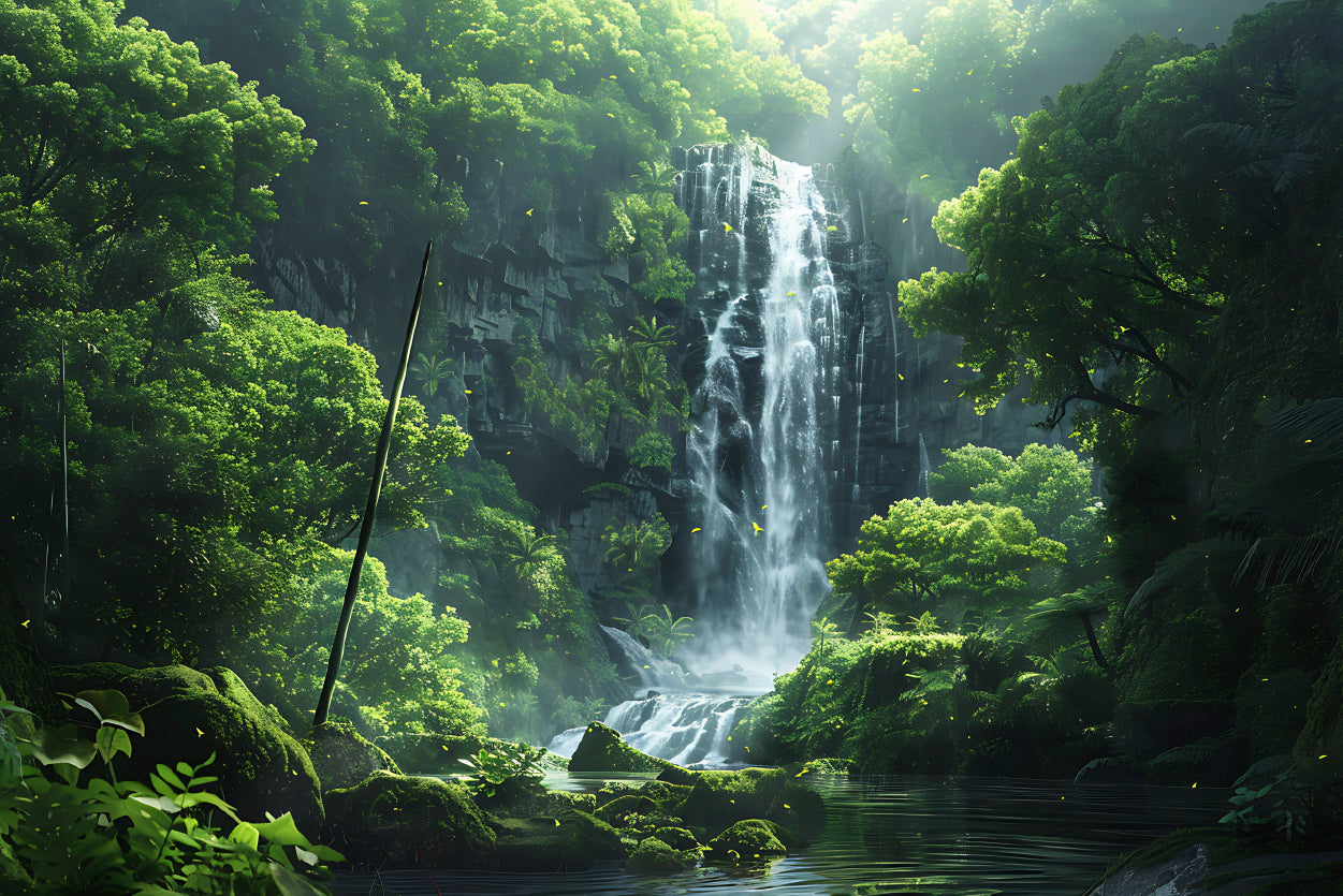 Waterfall, Trees, Lake Print 100% Australian Made - Bella Home Decor