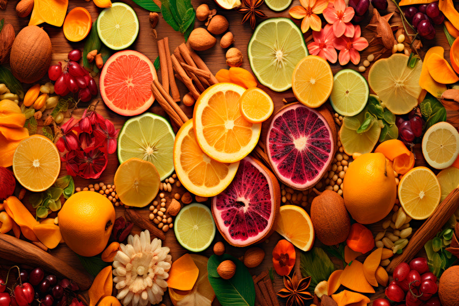 Lots Of Dried Fruit Acrylic Glass Print Tempered Glass Wall Art 100% Made in Australia Ready to Hang - Bella Home Decor