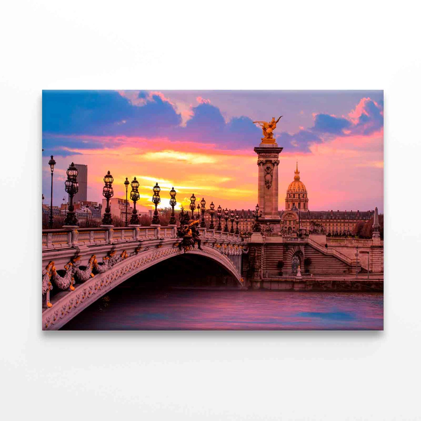 Alexandre III Bridge at Sunset Wall Art Decor 100% Australian Made - Bella Home Decor