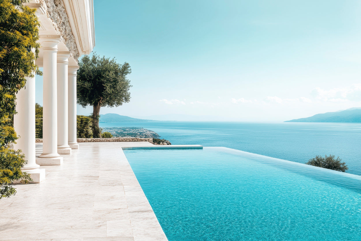 A Beautiful Pool with a View of the Ocean Print 100% Australian Made - Bella Home Decor