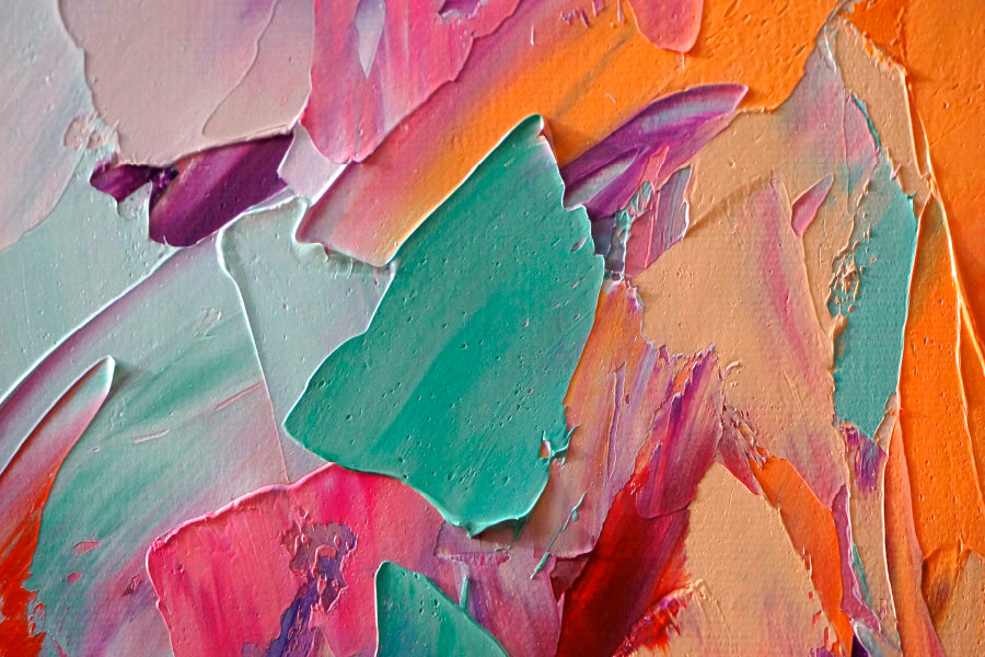 Multicolored Abstract Art Acrylic Glass Print Tempered Glass Wall Art 100% Made in Australia Ready to Hang - Bella Home Decor