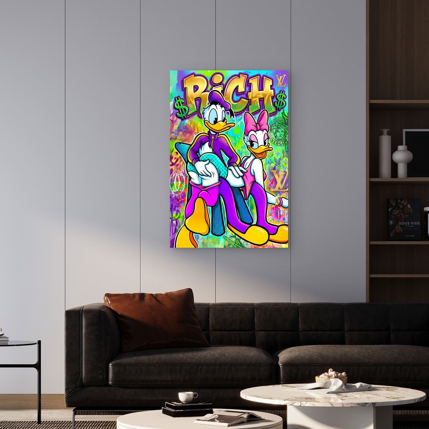 Neon Hustle Hypebeast Wealth 40x60cm Metal Print Ready to Hang