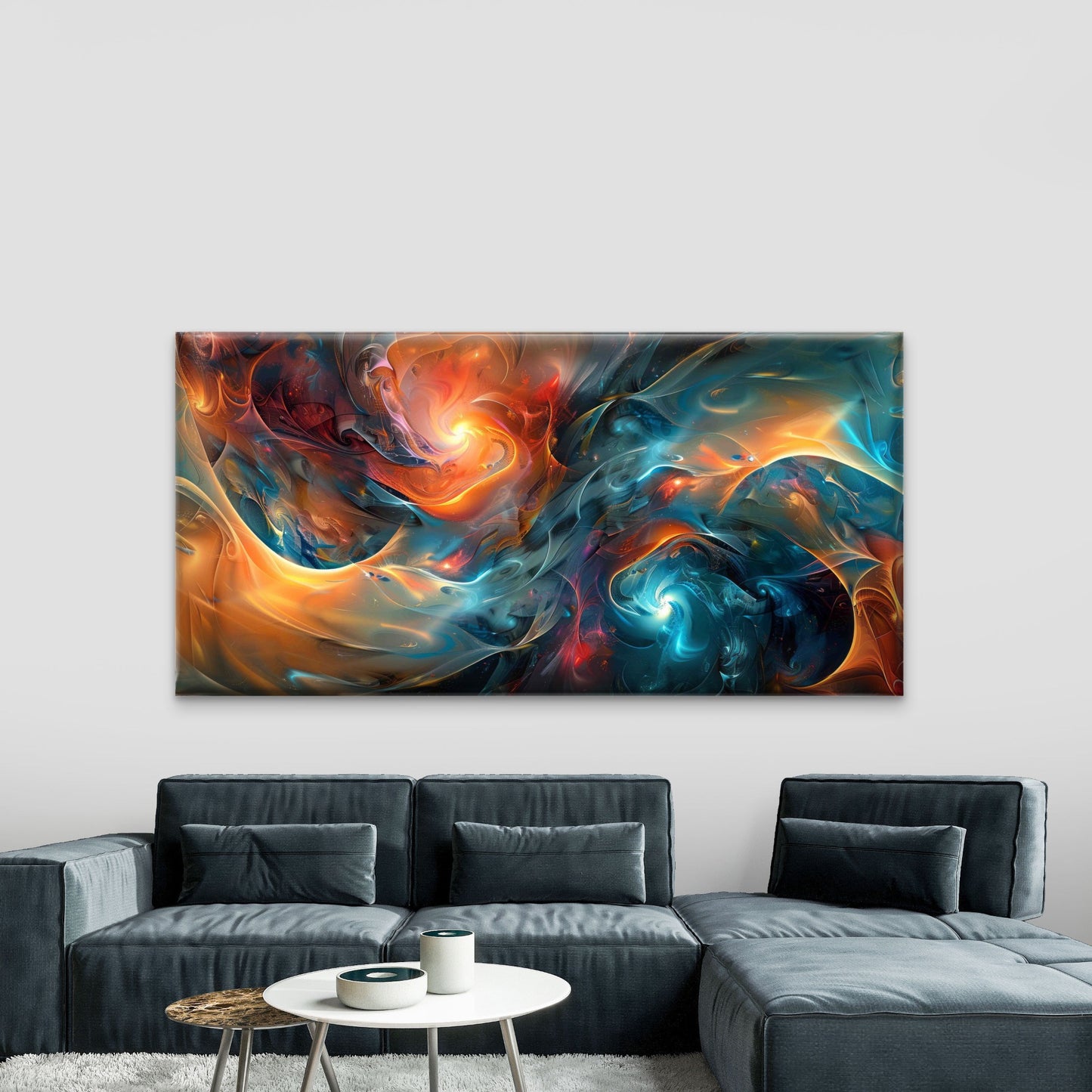 Abstract Swirling Vortex Wall Art Canvas Office Home Room Framed 120x60cm