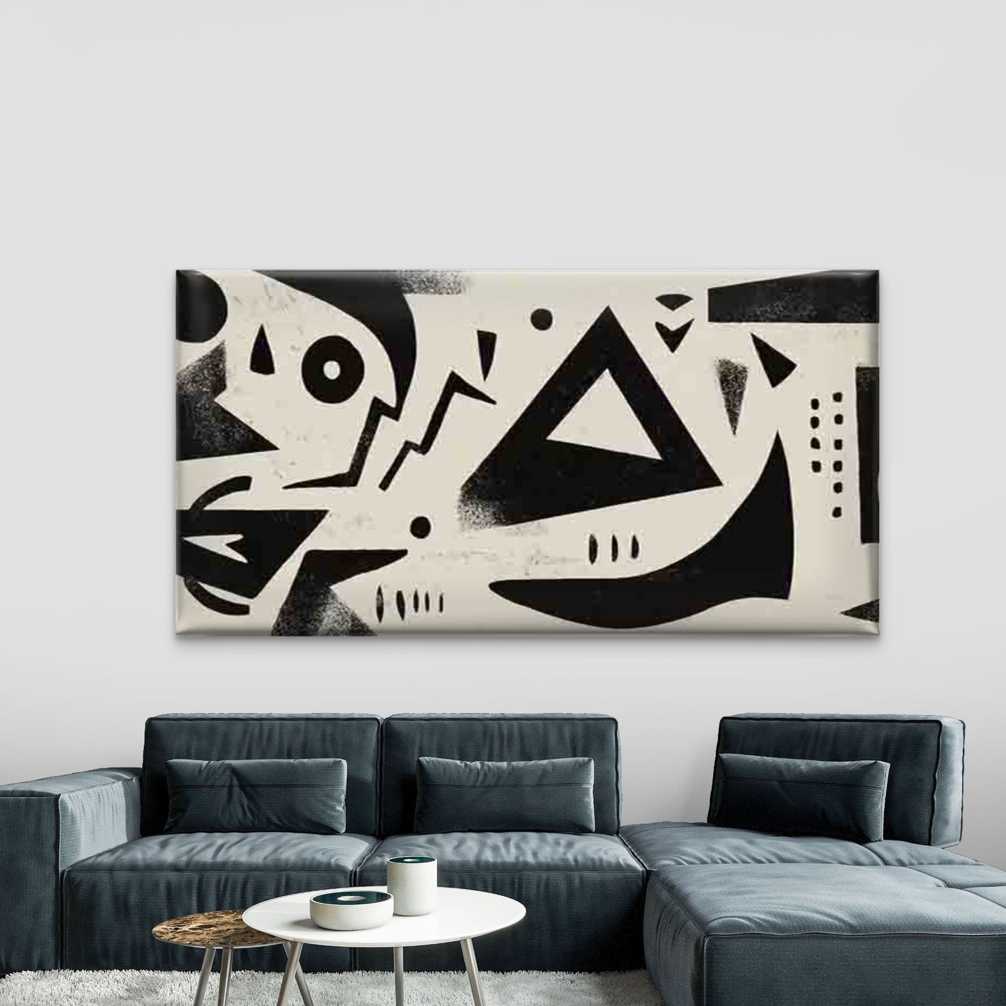 Abstract Geometric Shapes Wall Art Canvas Office Home Room Framed 120x60cm
