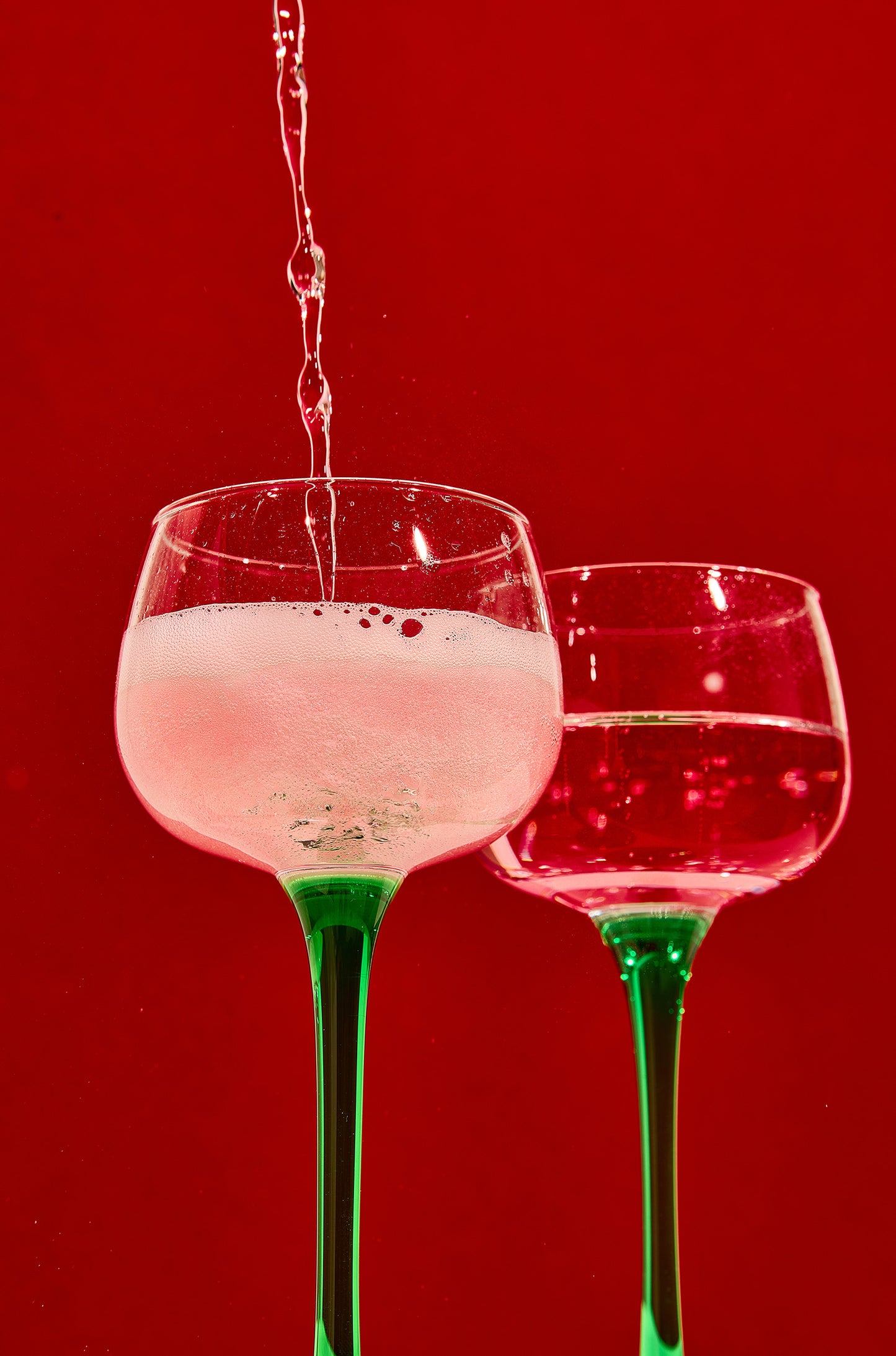 Pink Sparkling Wine Pour 60x90cm Metal Print Ready to Hang
