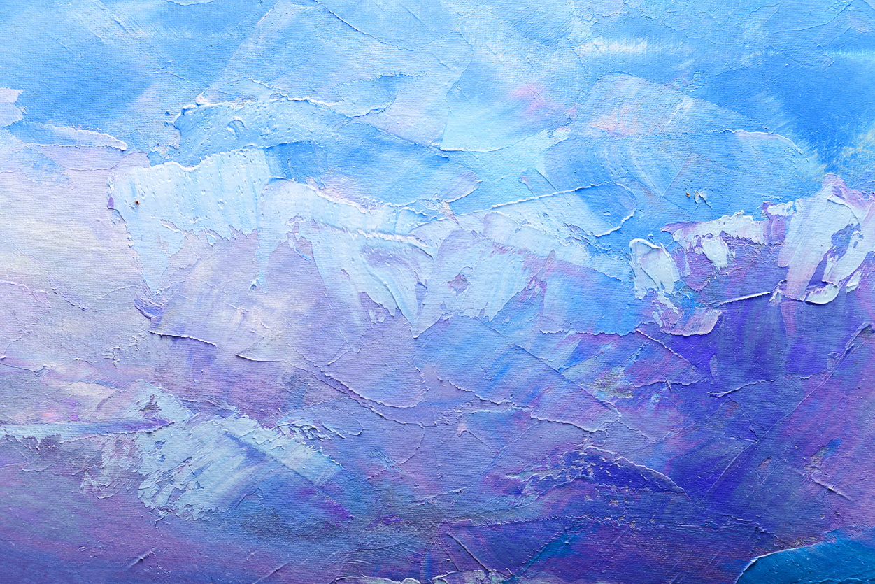 Blue and Purple Textured Wall Art Print 100% Australian Made - Bella Home Decor