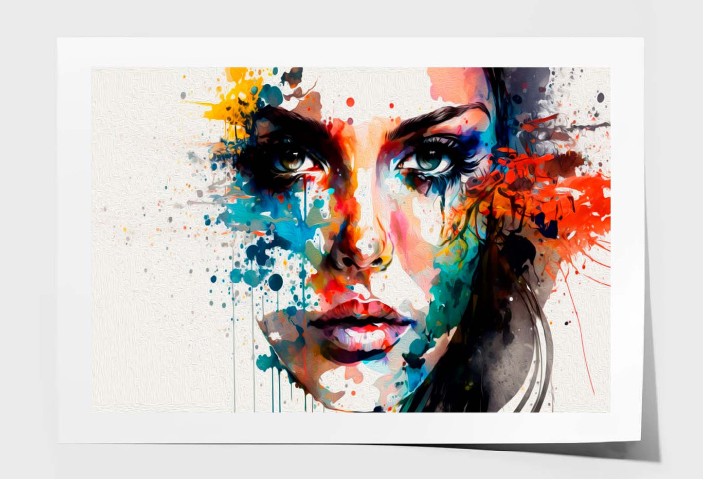Abstract Woman Face Fashion Wall Art Limited Edition High Quality Print Unframed Roll Canvas None