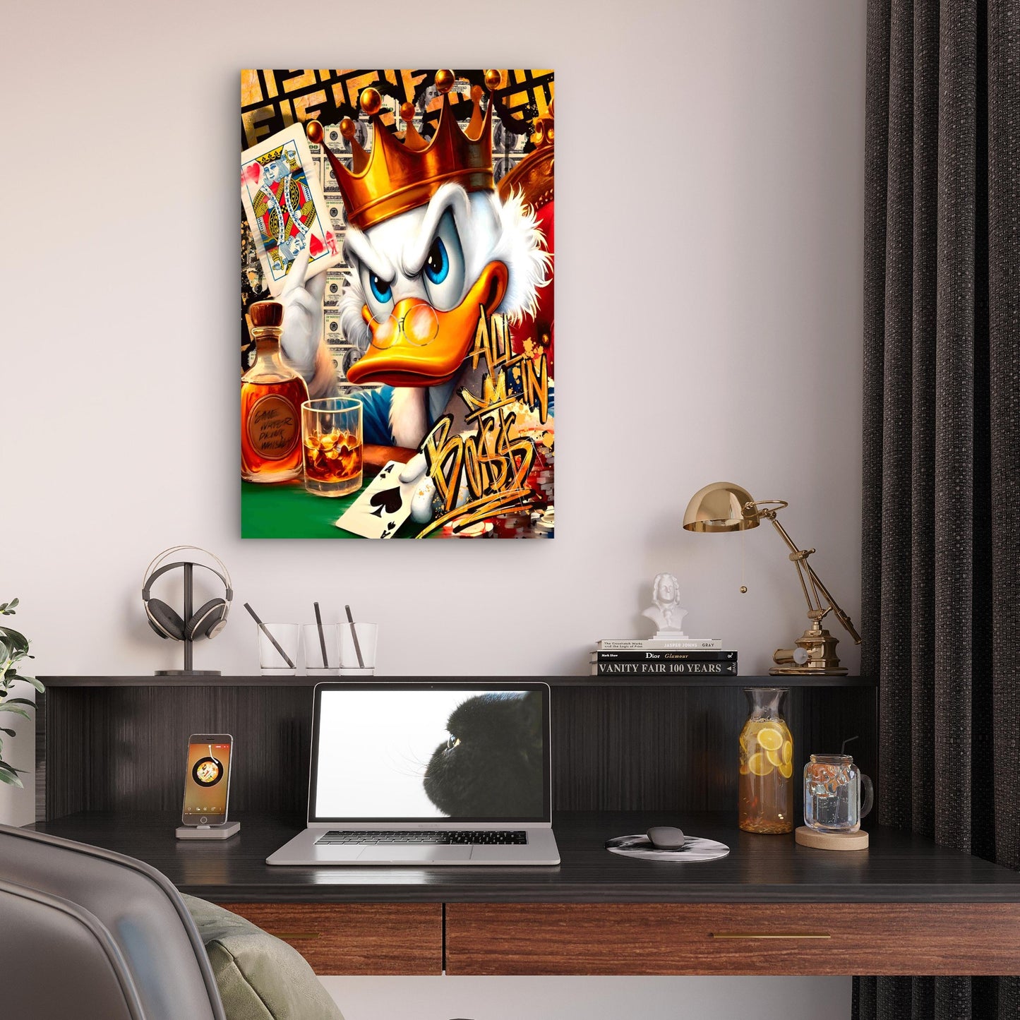 Royal Duck Poker Game 40x60cm Metal Print Ready to Hang