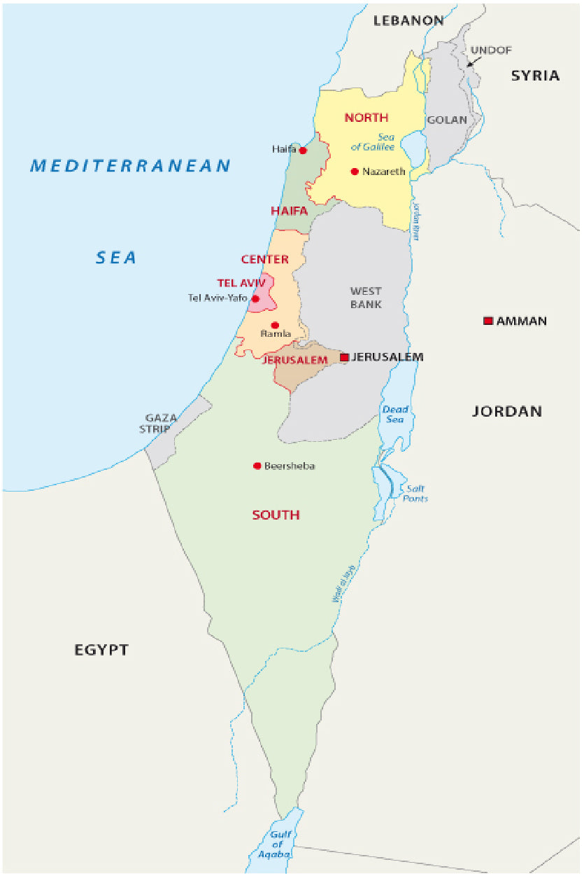 Israel Administrative Map Home Decor Premium Quality Poster Print Choose Your Sizes - Bella Home Decor