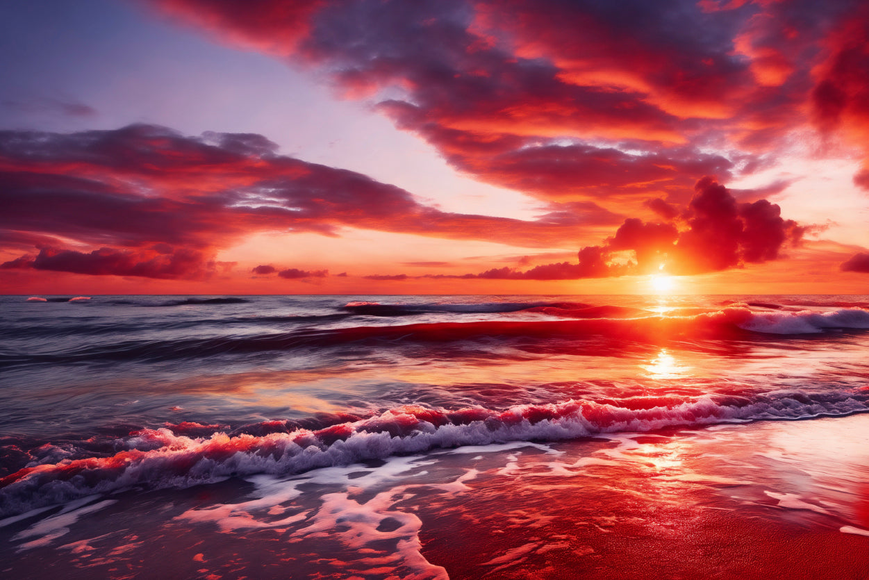 Sunset over a Beach with Sky Print 100% Australian Made - Bella Home Decor