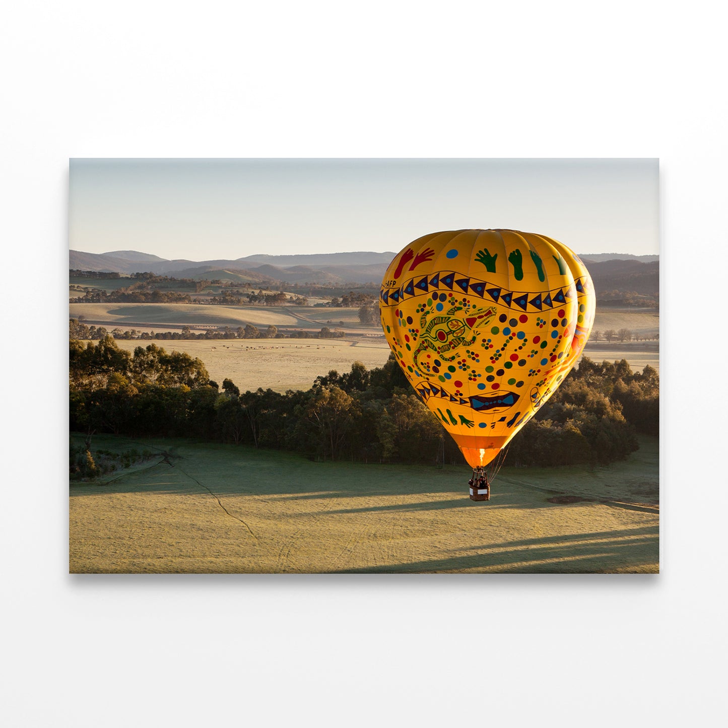 A sunrise hot air balloon flight over the Yarra Valley in Victoria, Australia Wall Art Décor 100% Australian Made - Bella Home Decor