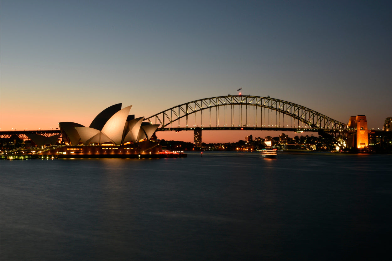 Sydney Opera House and Harbour Bridge Night View Wall Art Decor 100% Australian Made