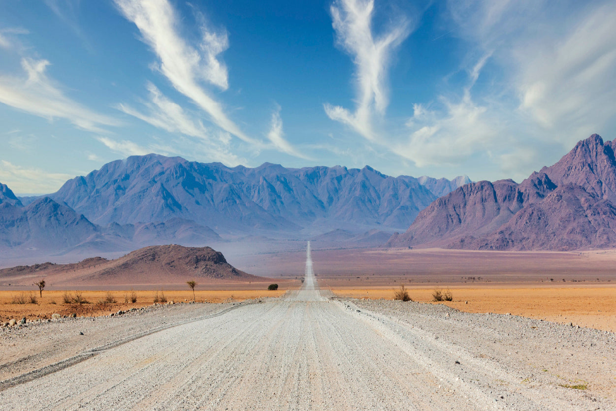Gravel Road with Mountains in Namibia Home Decor Premium Quality Poster Print Choose Your Sizes - Bella Home Decor