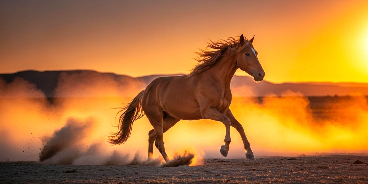 Wild Horse in Utah Desert Dust Wall Art Canvas Office Home Room Framed 120x60cm - Bella Home Decor