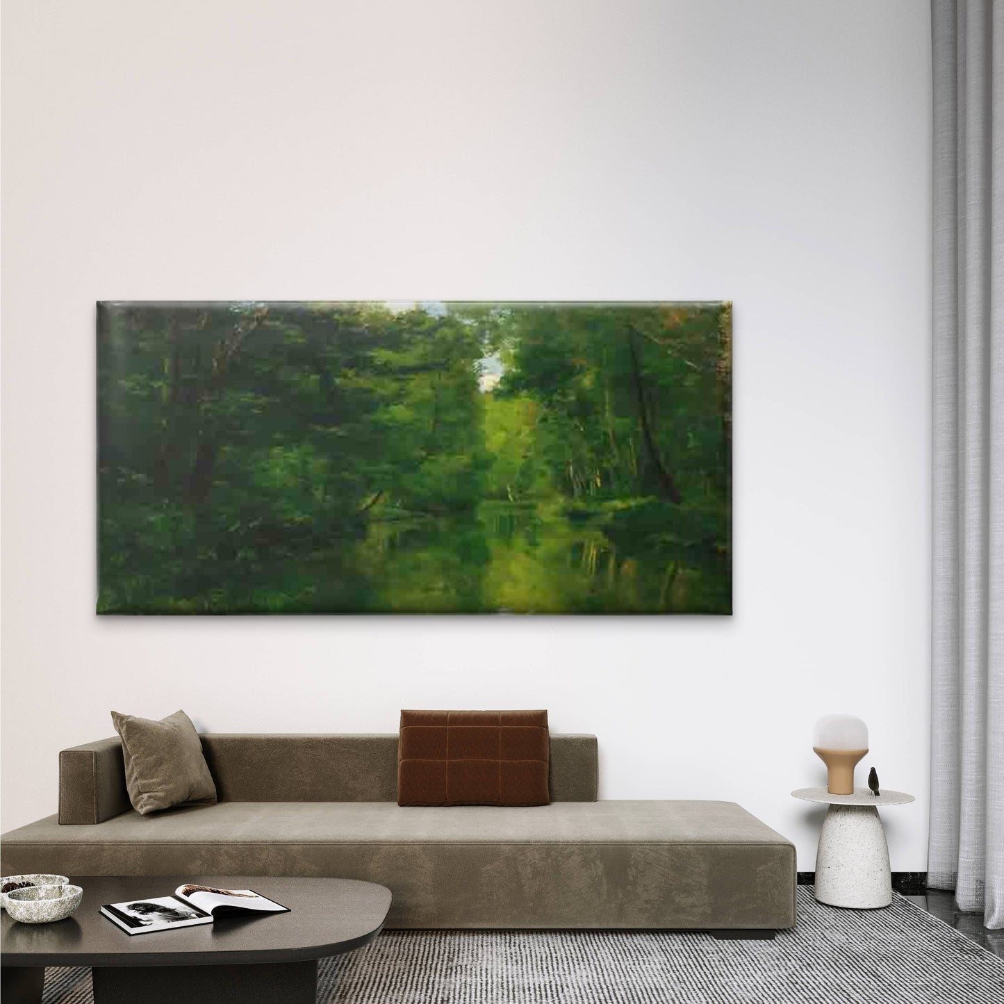 Forest River Landscape Wall Art Canvas Office Home Room Framed 120x60cm - Bella Home Decor
