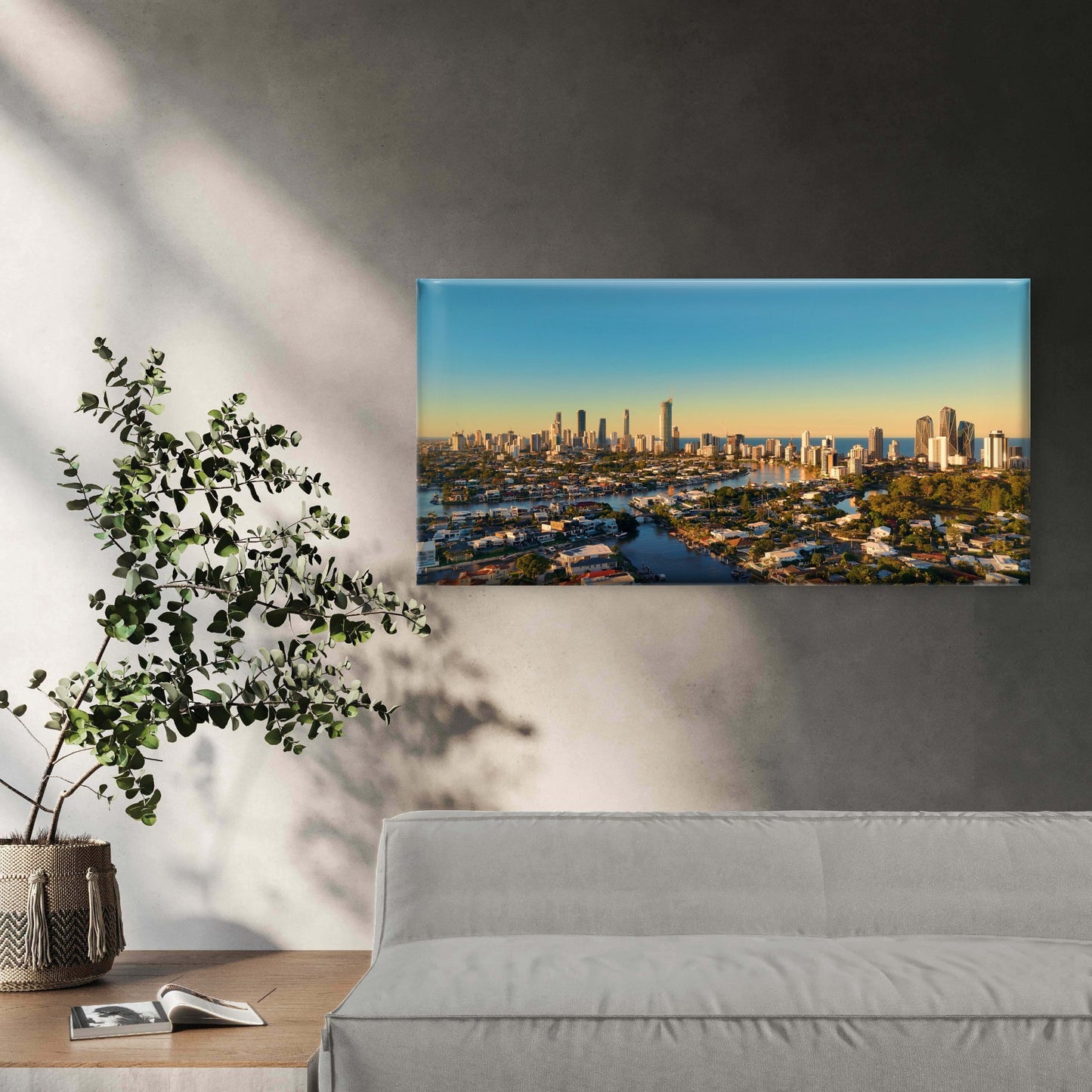 Gold Coast Australia Skyline Wall Art Canvas Office Home Room Framed 120x60cm