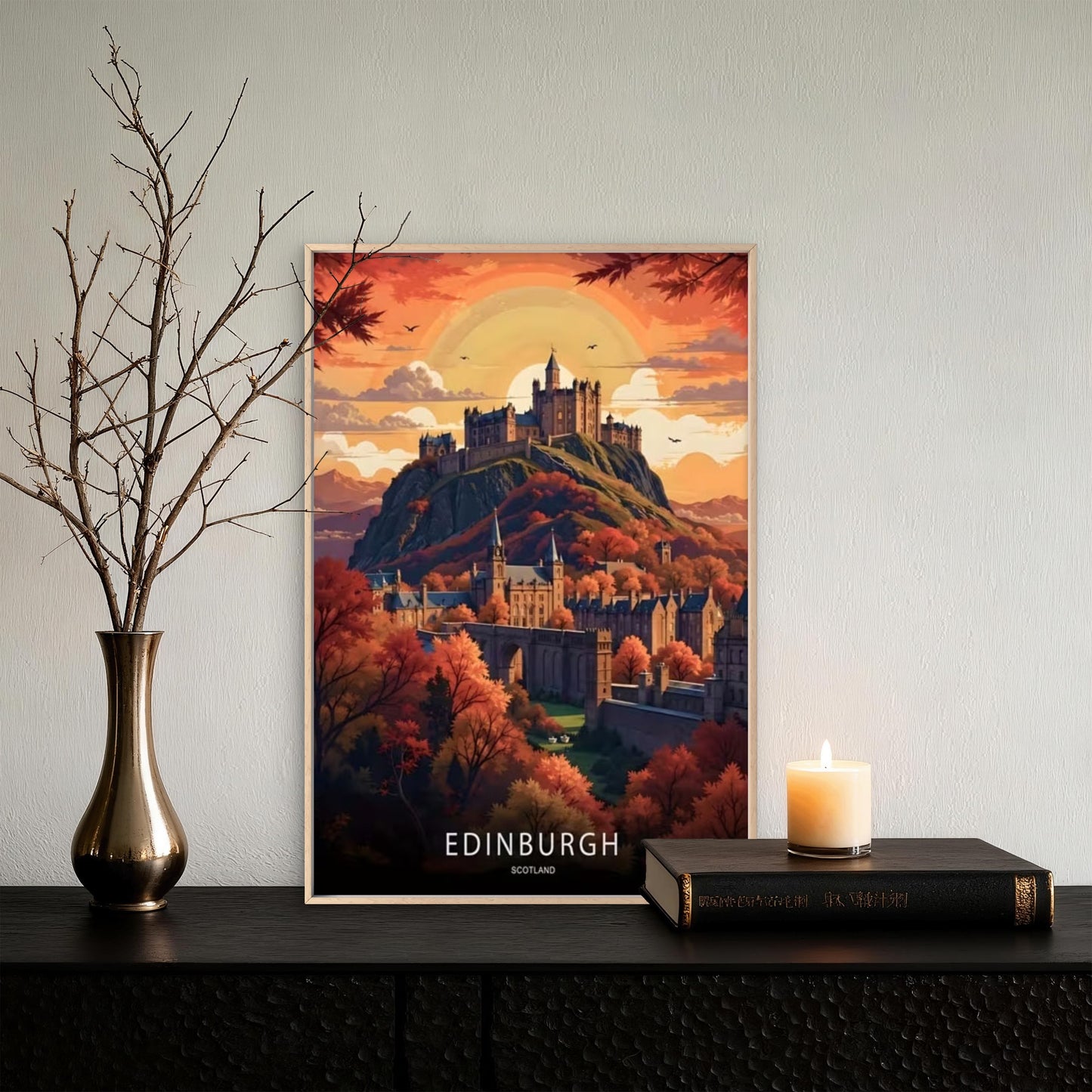 Edinburgh Castle Scotland Pictures Travel Poster Print Wall Art