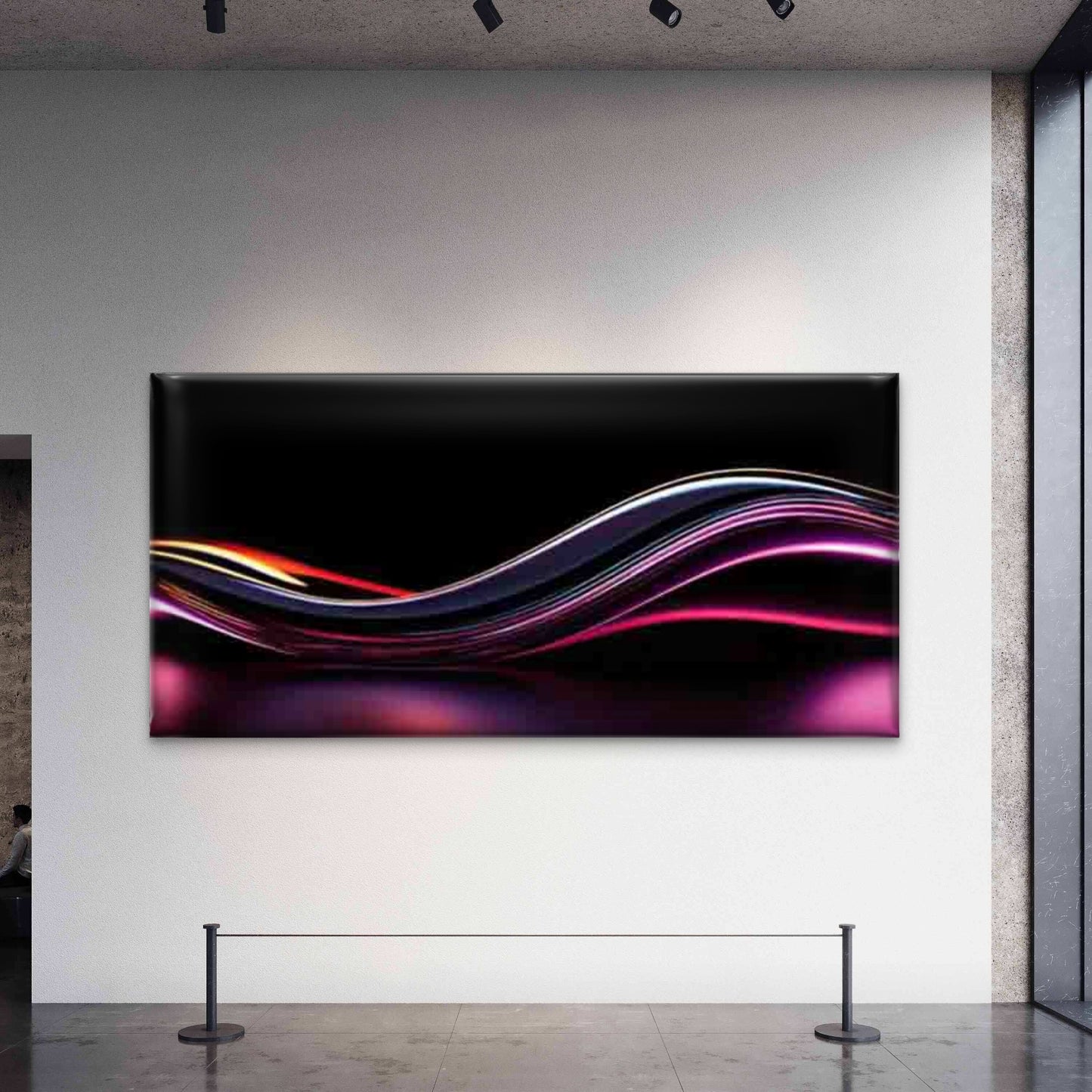 Modern Abstract Wave Wall Art Canvas Office Home Room Framed 120x60cm - Bella Home Decor