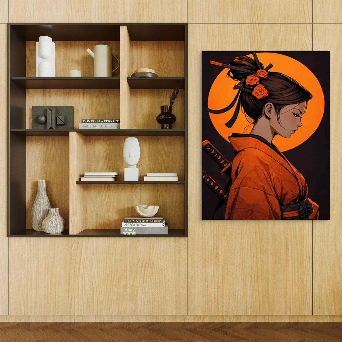 Samurai Beauty 40x60cm Metal Print Ready to Hang