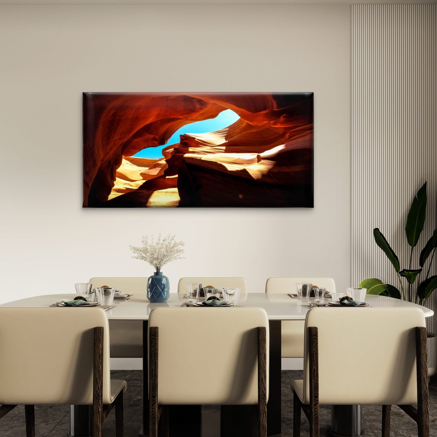 Low Angle Shot Antelope Canyon Wall Art Canvas Office Home Room Framed 120x60cm