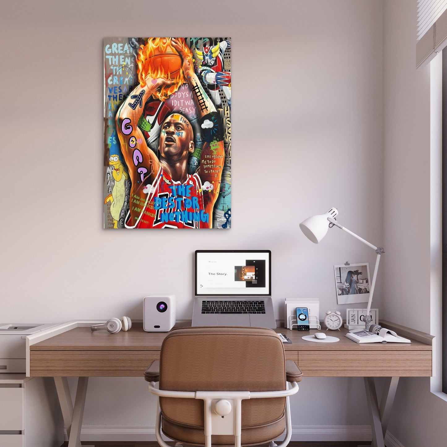Dynamic Sports Graffiti Textured 40x60cm Metal Print Ready to Hang