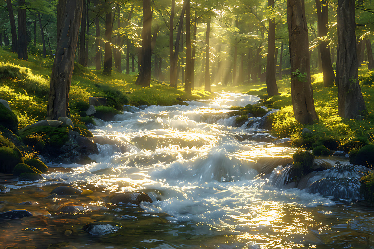 Autumn Forest, River Home Decor Premium Quality Poster Print Choose Your Sizes - Bella Home Decor