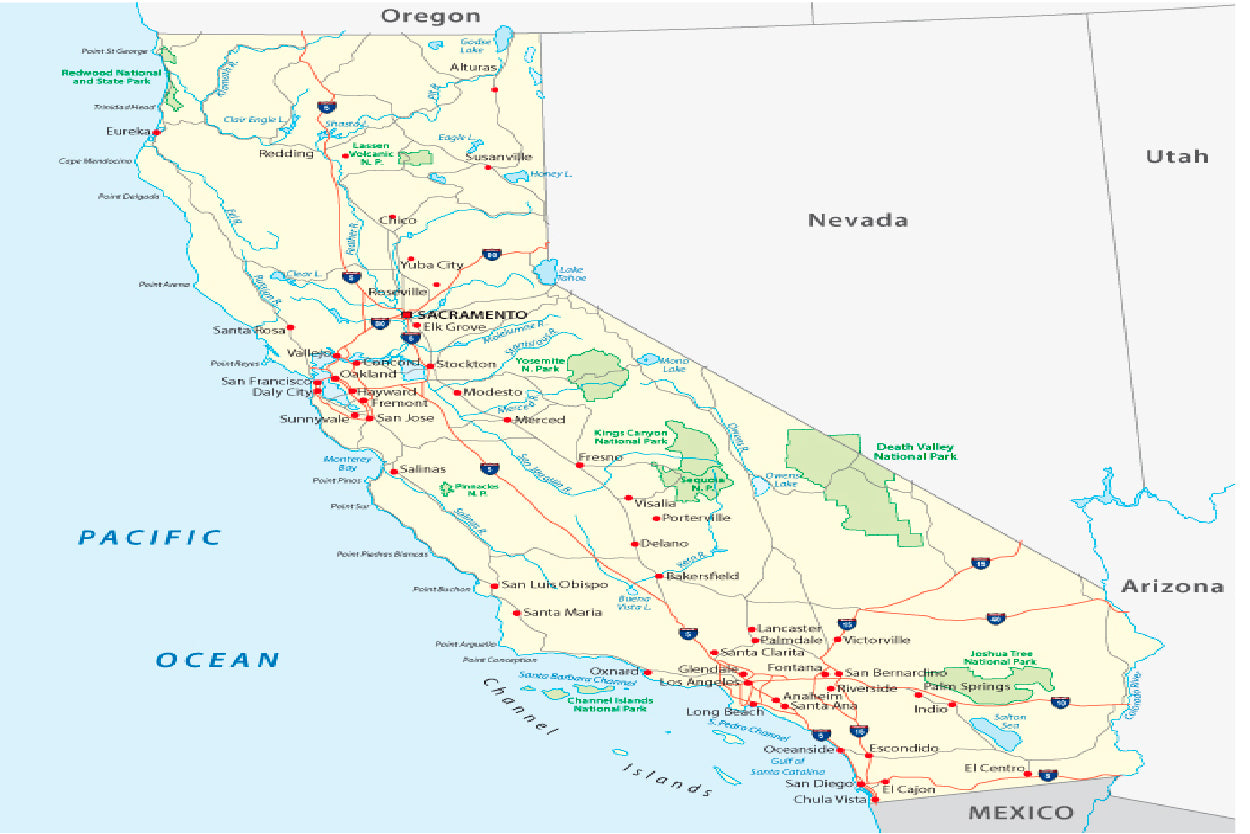 California Map Home Decor Premium Quality Poster Print Choose Your Sizes - Bella Home Decor