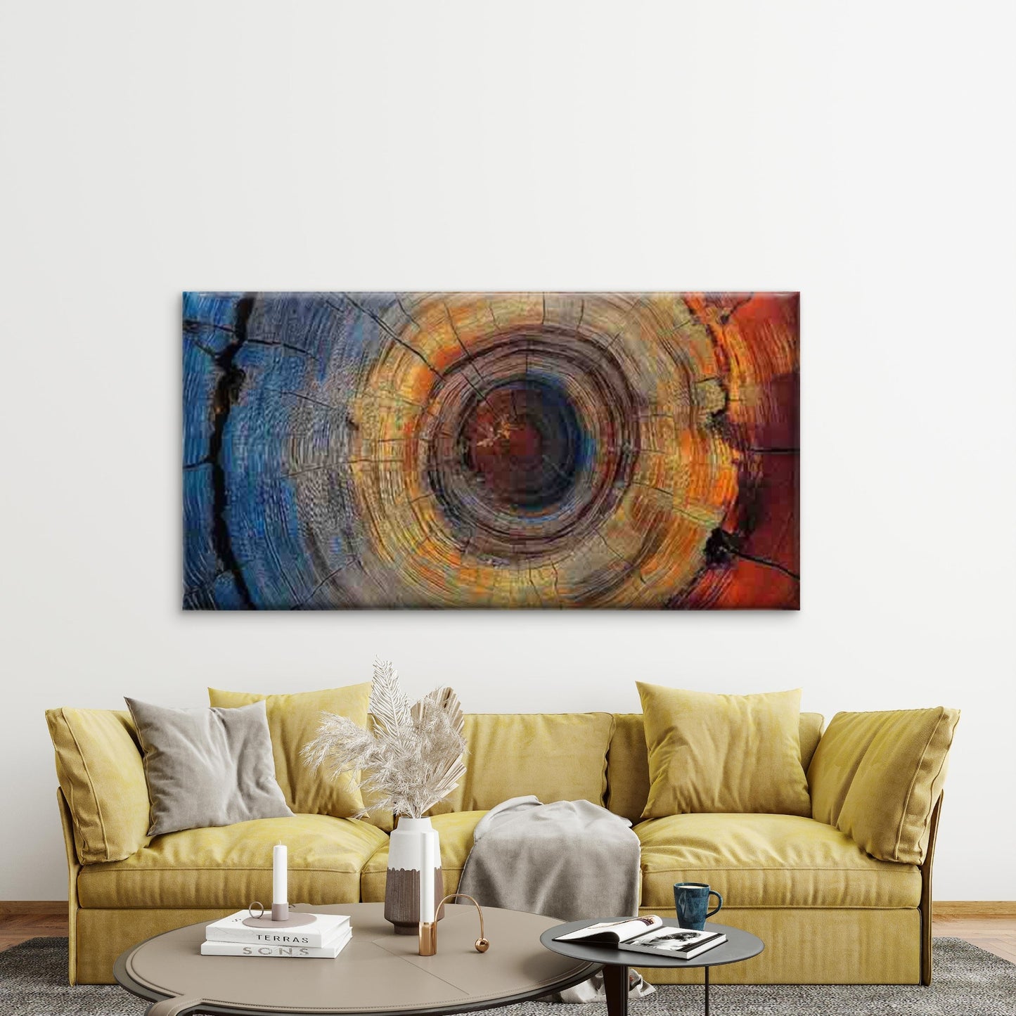 Abstract Tree Intricate Grain Wall Art Canvas Office Home Room Framed 120x60cm - Bella Home Decor