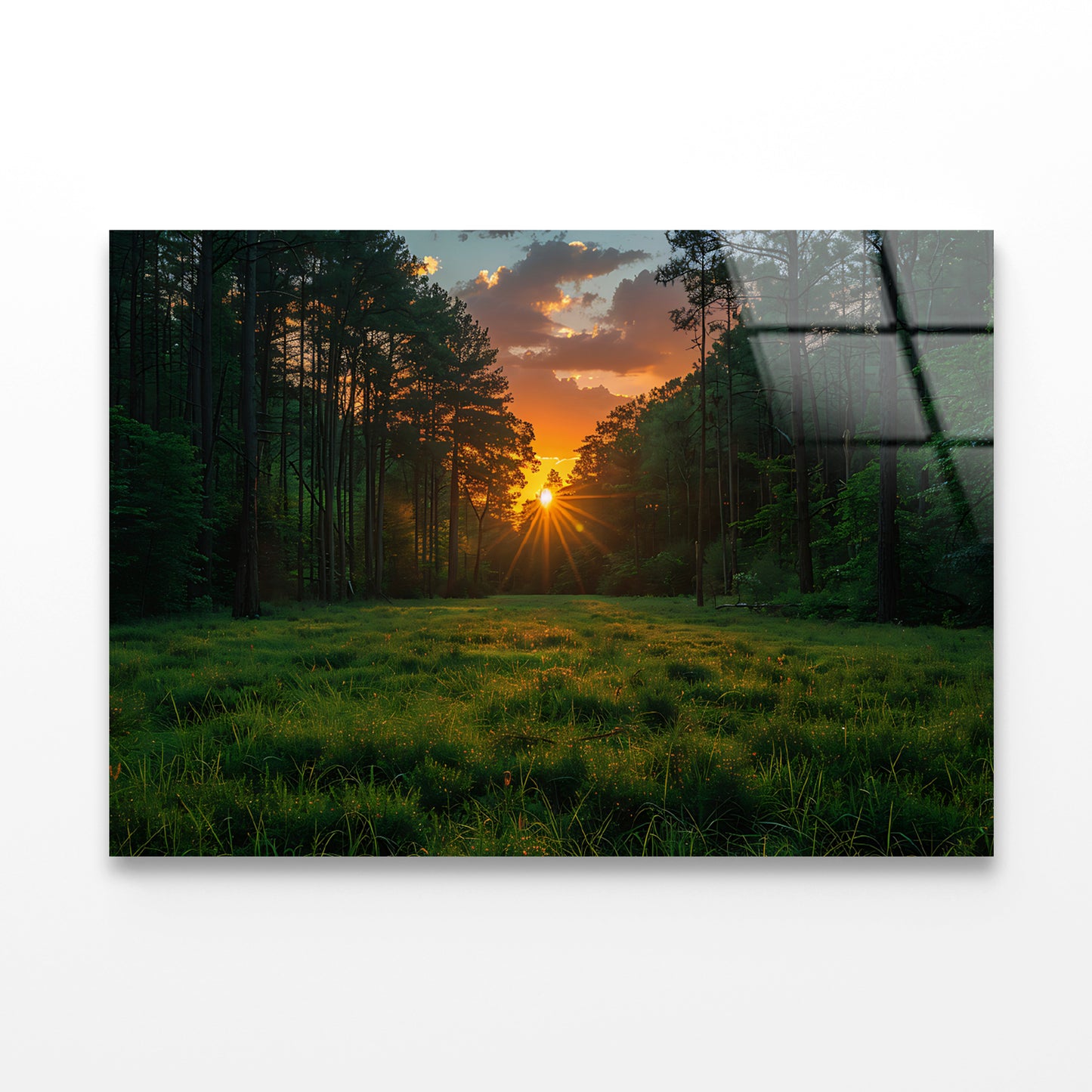 Sunrise in the Forest Acrylic Glass Print Tempered Glass Wall Art 100% Made in Australia Ready to Hang - Bella Home Decor
