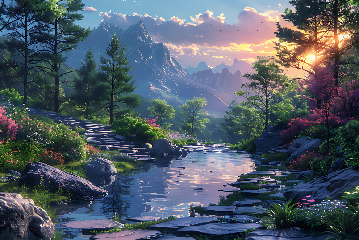 Sunset in the Mountains Home Decor Premium Quality Poster Print Choose Your Sizes - Bella Home Decor