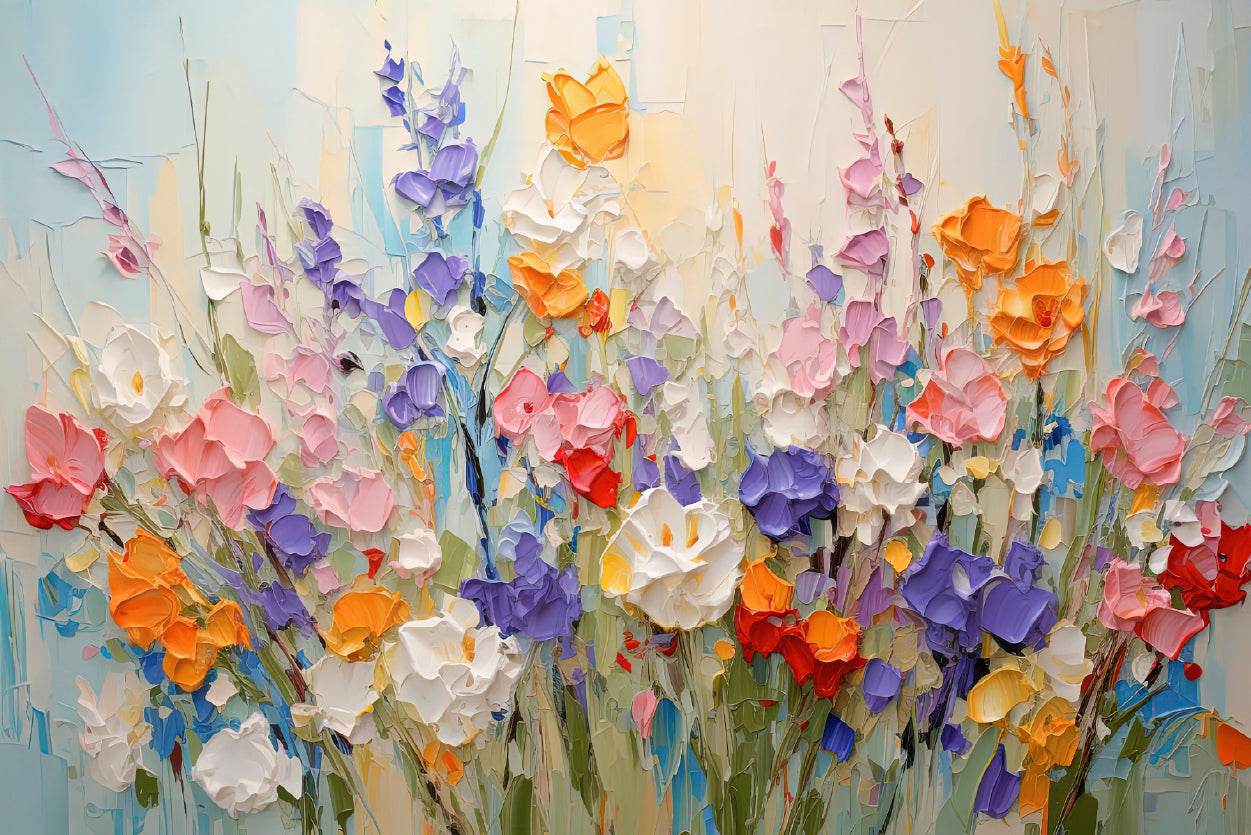 Flower Blossom Oil Painting Style Home Decor Premium Quality Poster Print Choose Your Sizes - Bella Home Decor