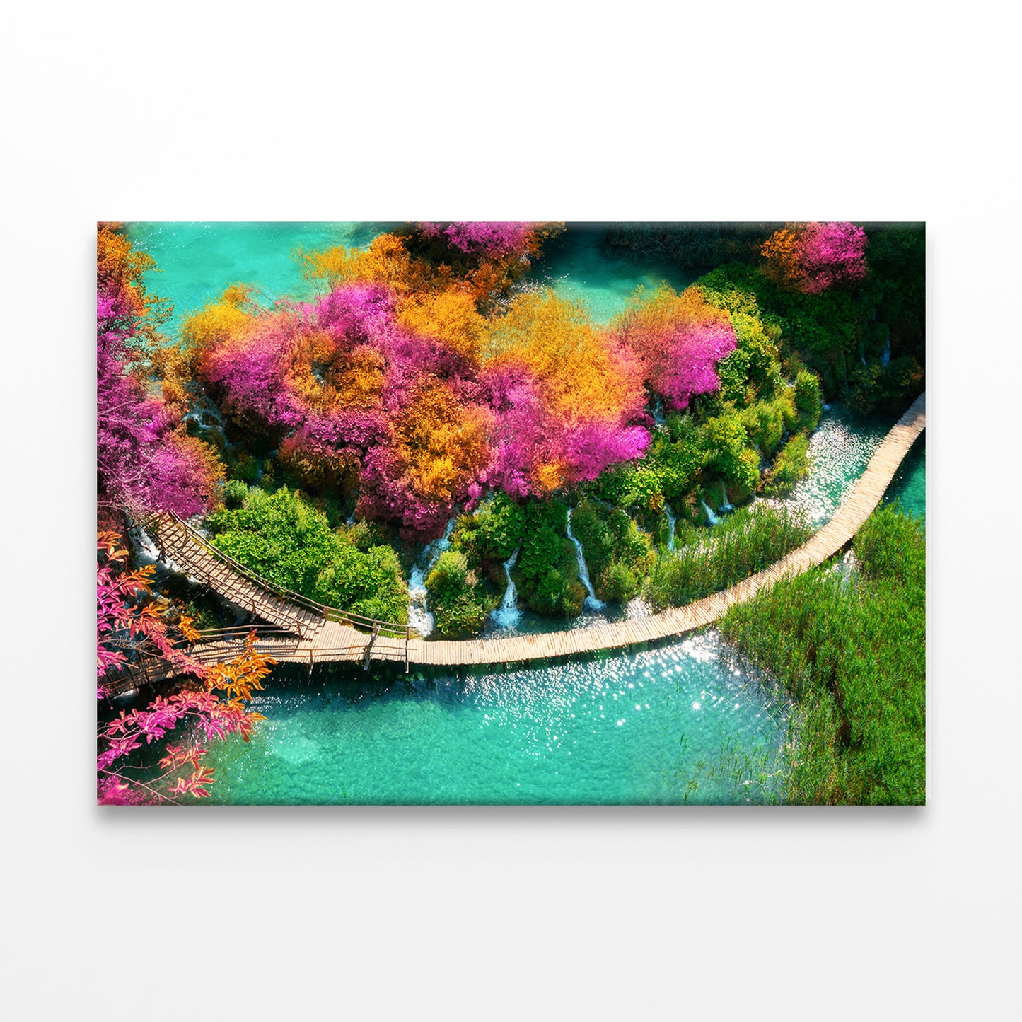 Wooden Path in Plitvice Lakes Wall Art Decor 100% Australian Made