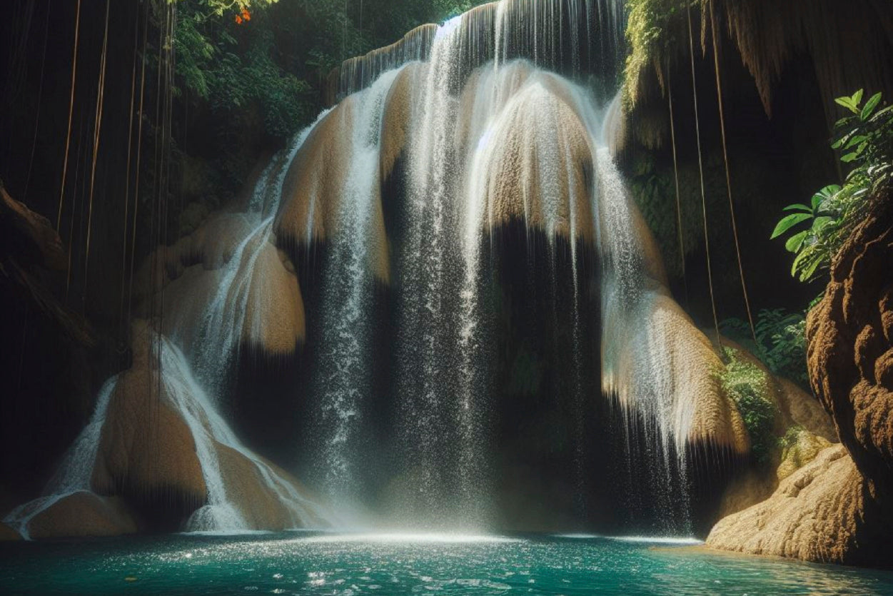 Waterfall in Forest View Home Decor Premium Quality Poster Print Choose Your Sizes - Bella Home Decor