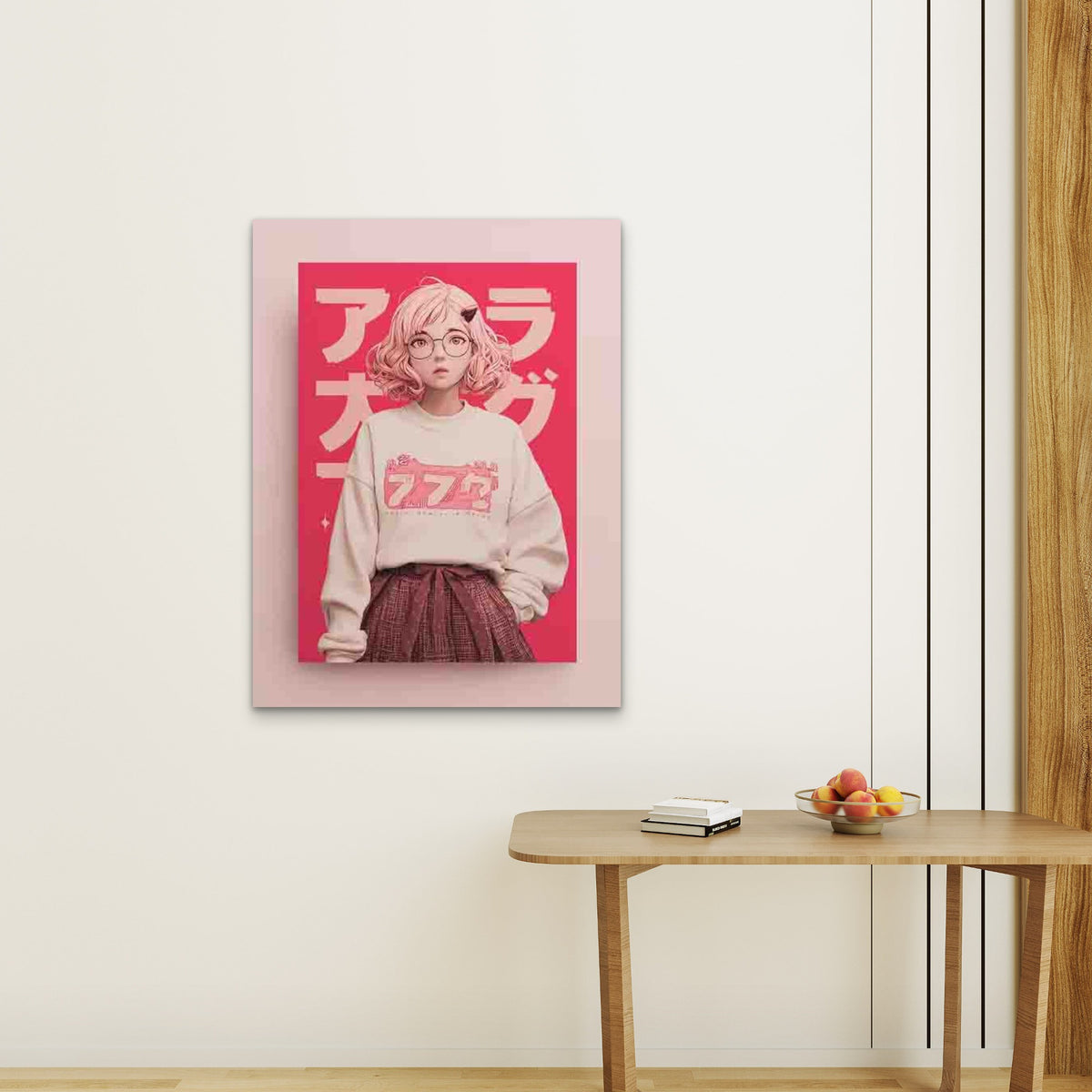 HI Typography Pink Red Preppy Metal 40x60cm Print Ready to Hang