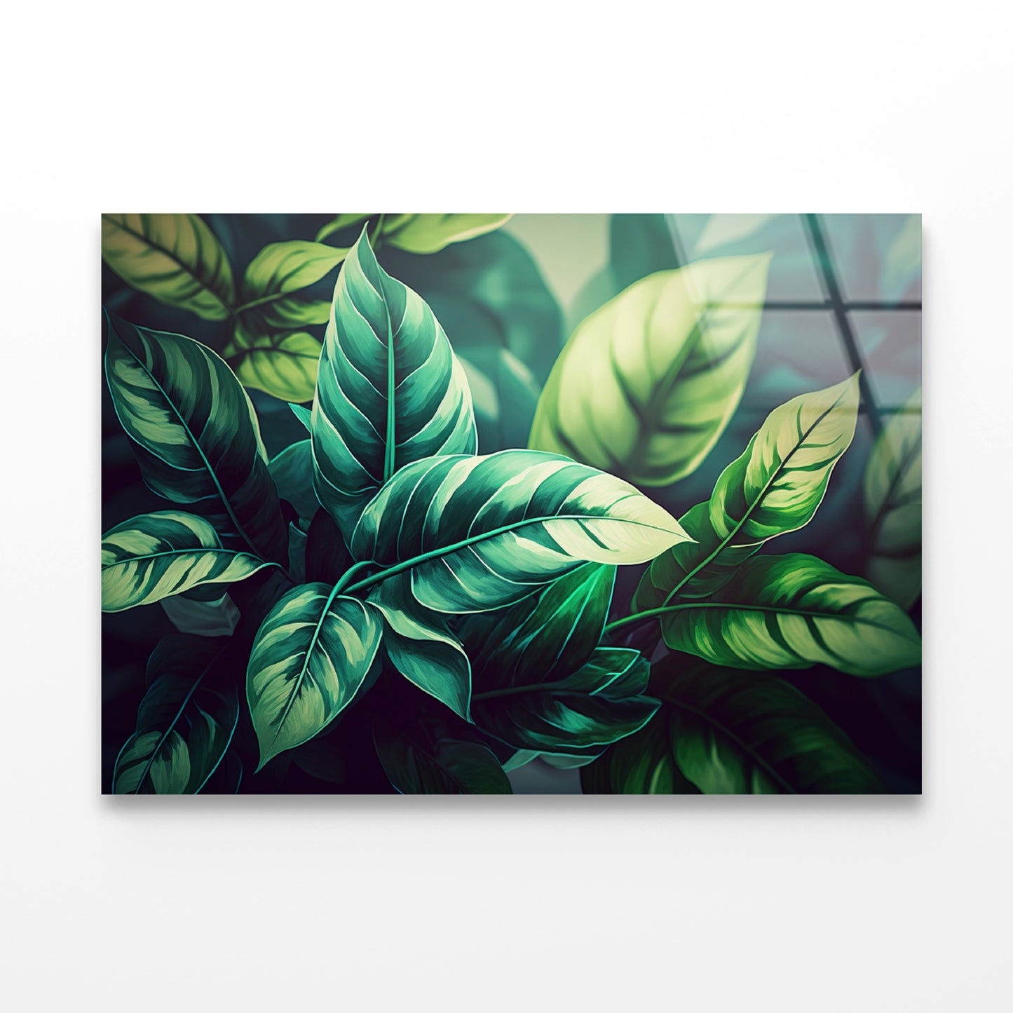 Pattern Featuring Leaves Acrylic Glass Print Tempered Glass Wall Art 100% Made in Australia Ready to Hang - Bella Home Decor