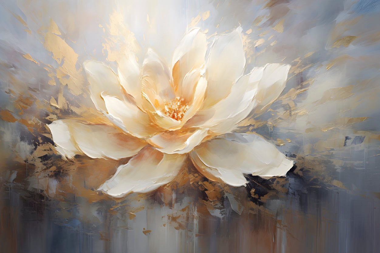 Flower Abstract Oil Painting Art Home Decor Premium Quality Poster Print Choose Your Sizes - Bella Home Decor