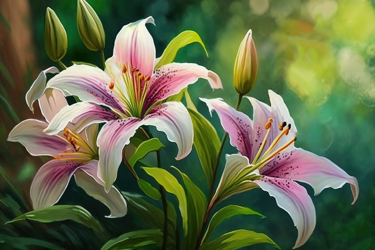 Bright Pink Lilies Blooming Home Decor Premium Quality Poster Print Choose Your Sizes - Bella Home Decor