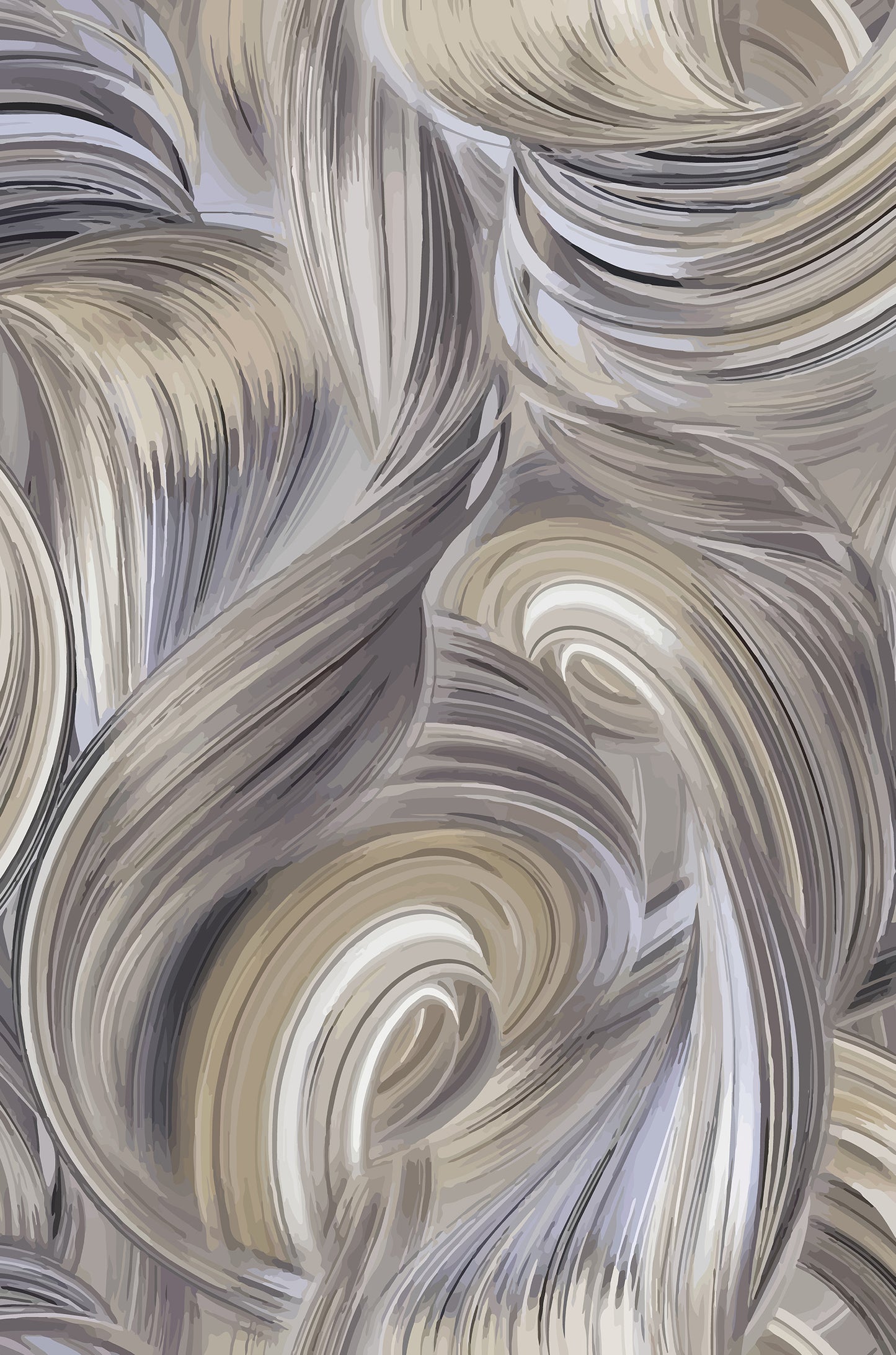 Neutral Swirl Pattern Flow 60x90cm Metal Print Ready to Hang