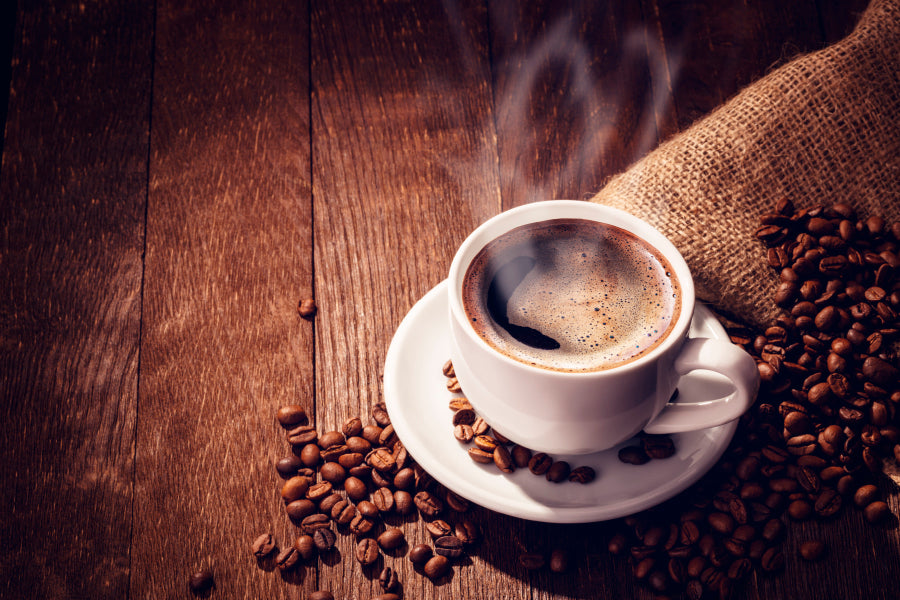 Cup Of Coffee with Steam Rising Out of It Home Decor Premium Quality Poster Print Choose Your Sizes - Bella Home Decor