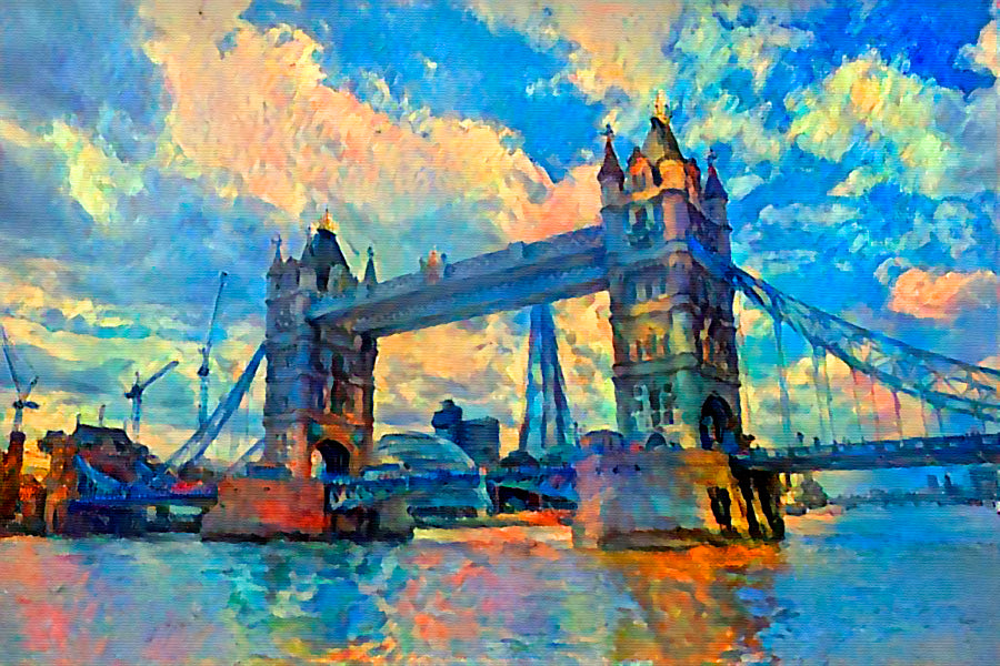 Oil Painting London Tower Bridge Home Decor Premium Quality Poster Print Choose Your Sizes - Bella Home Decor