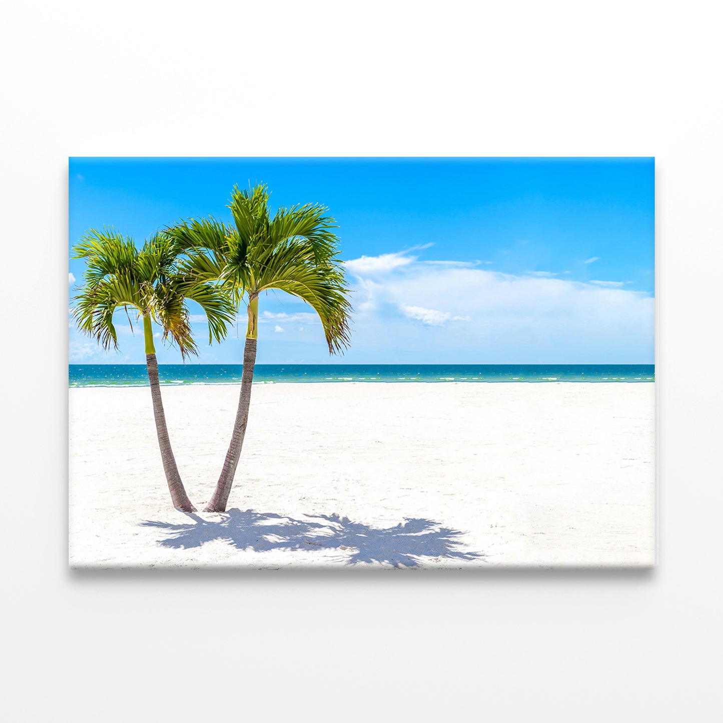 Twin Palm Trees on Florida Beach Wall Art Decor 100% Australian Made - Bella Home Decor