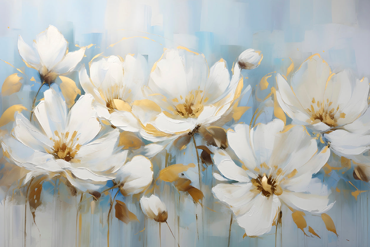 Flowers and Leaves Abstract Oil Painting Art Home Decor Premium Quality Poster Print Choose Your Sizes - Bella Home Decor