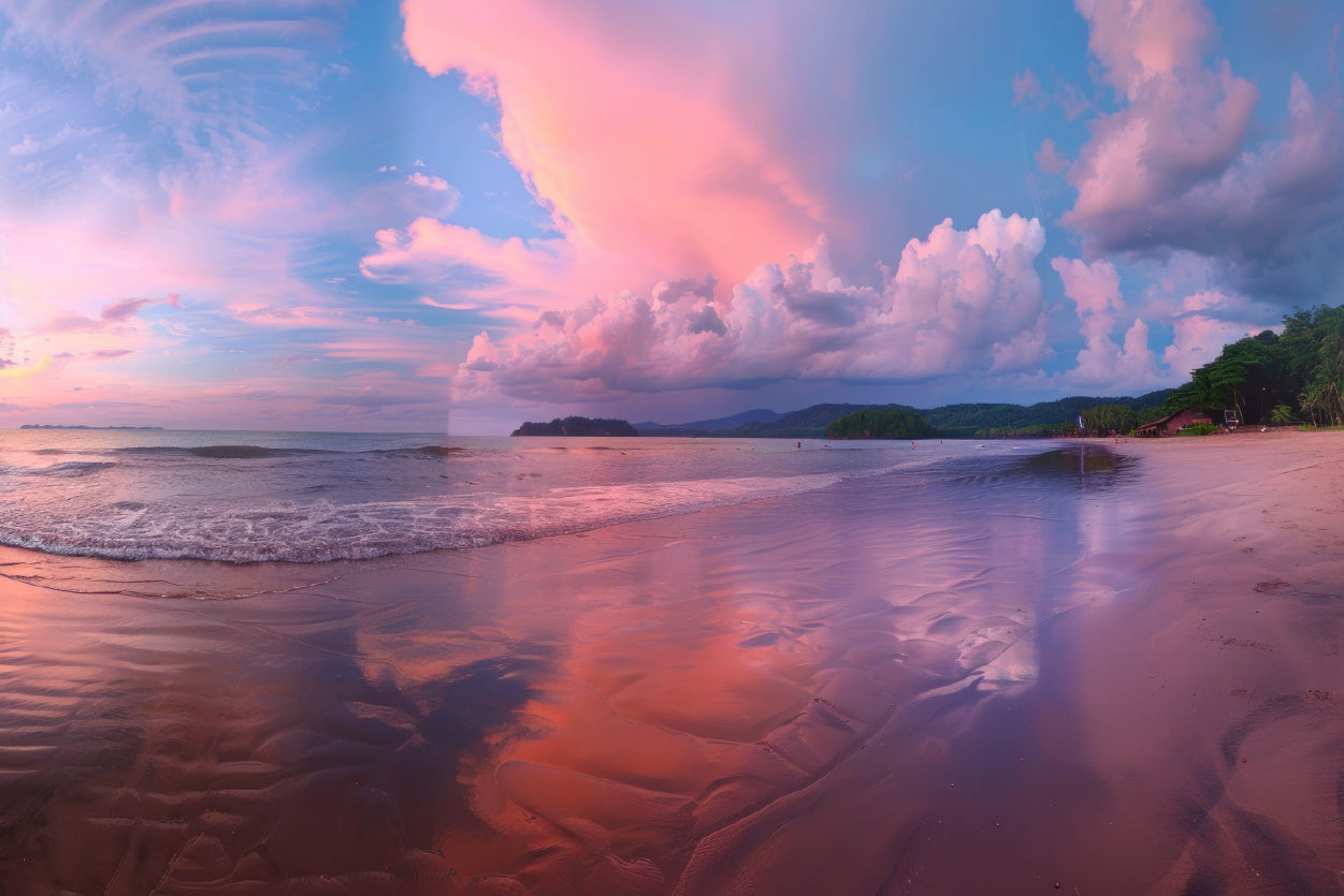 Beautiful Beach & Pink Sky Home Decor Premium Quality Poster Print Choose Your Sizes - Bella Home Decor