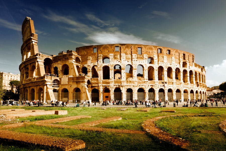 Colosseum In Rome, Italy Acrylic Glass Print Tempered Glass Wall Art 100% Made in Australia Ready to Hang - Bella Home Decor