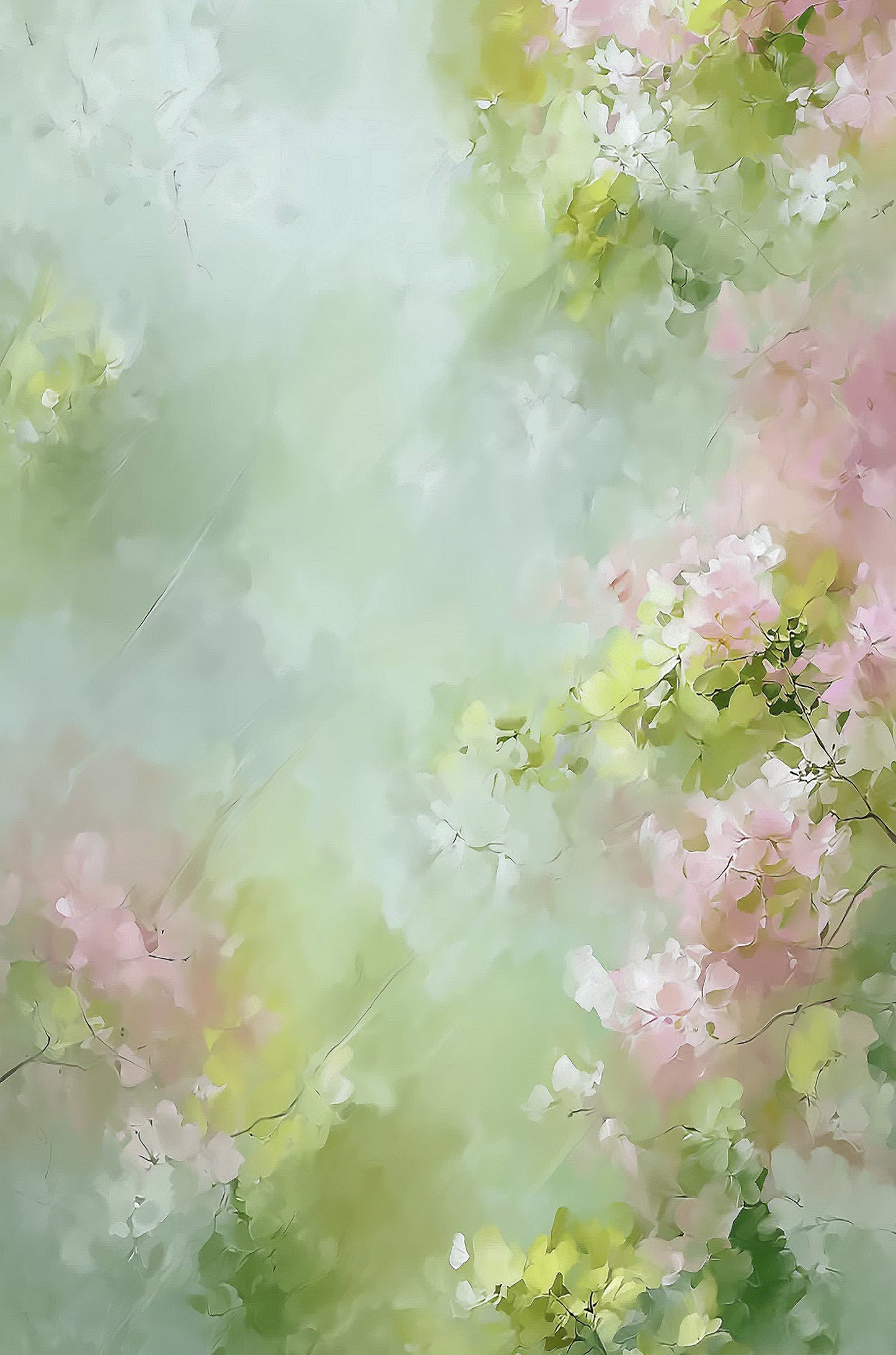 Soft Pastel Flower Garden Painting 60x90cm Metal Print Ready to Hang