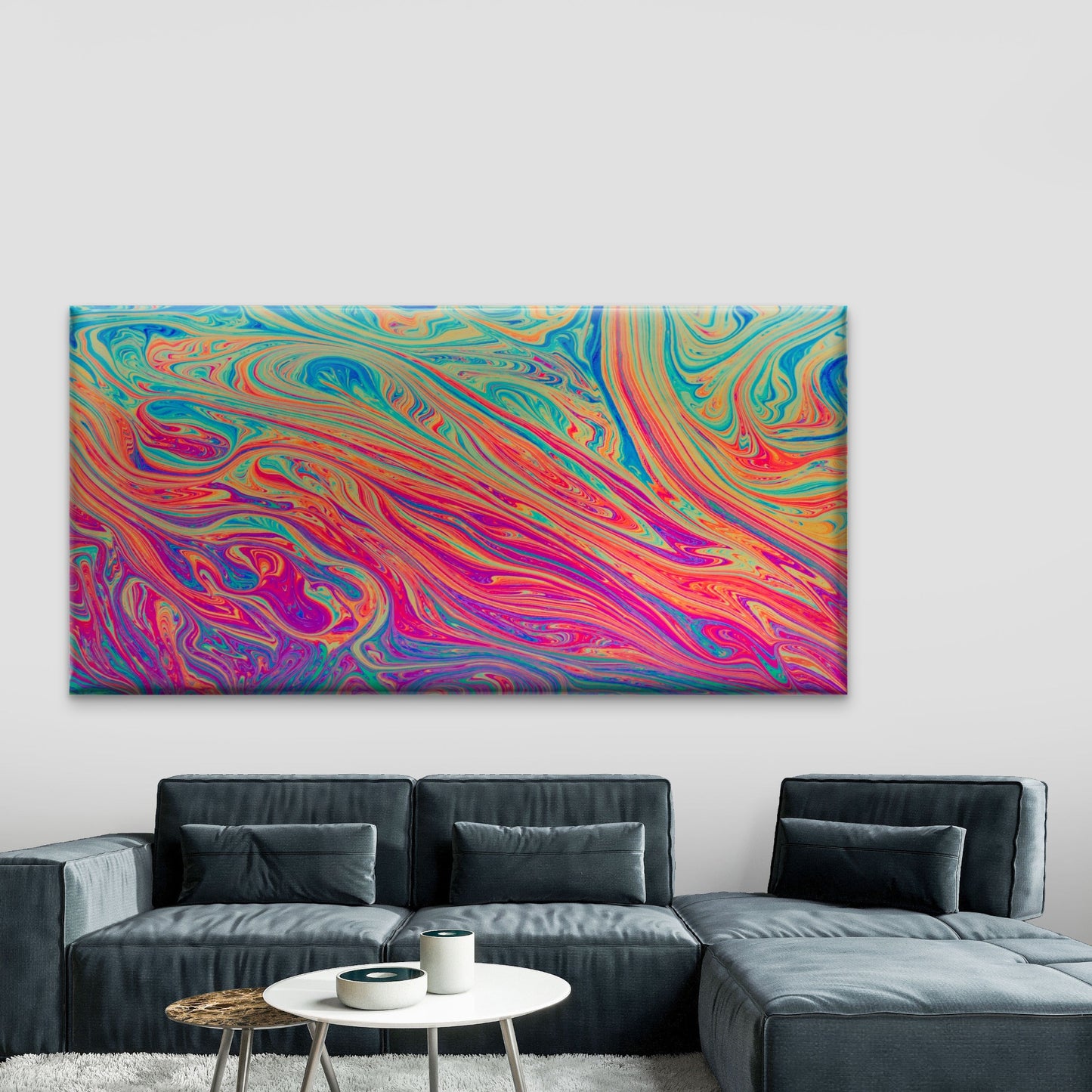 Colorful Psychedelic Abstract Wall Art Canvas Office Home Room Framed 120x60cm
