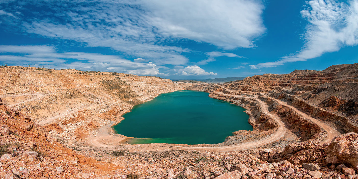 Emerald Green Lake Flooded Open-Pit Mine Wall Art Canvas Office Home Room Framed 120x60cm