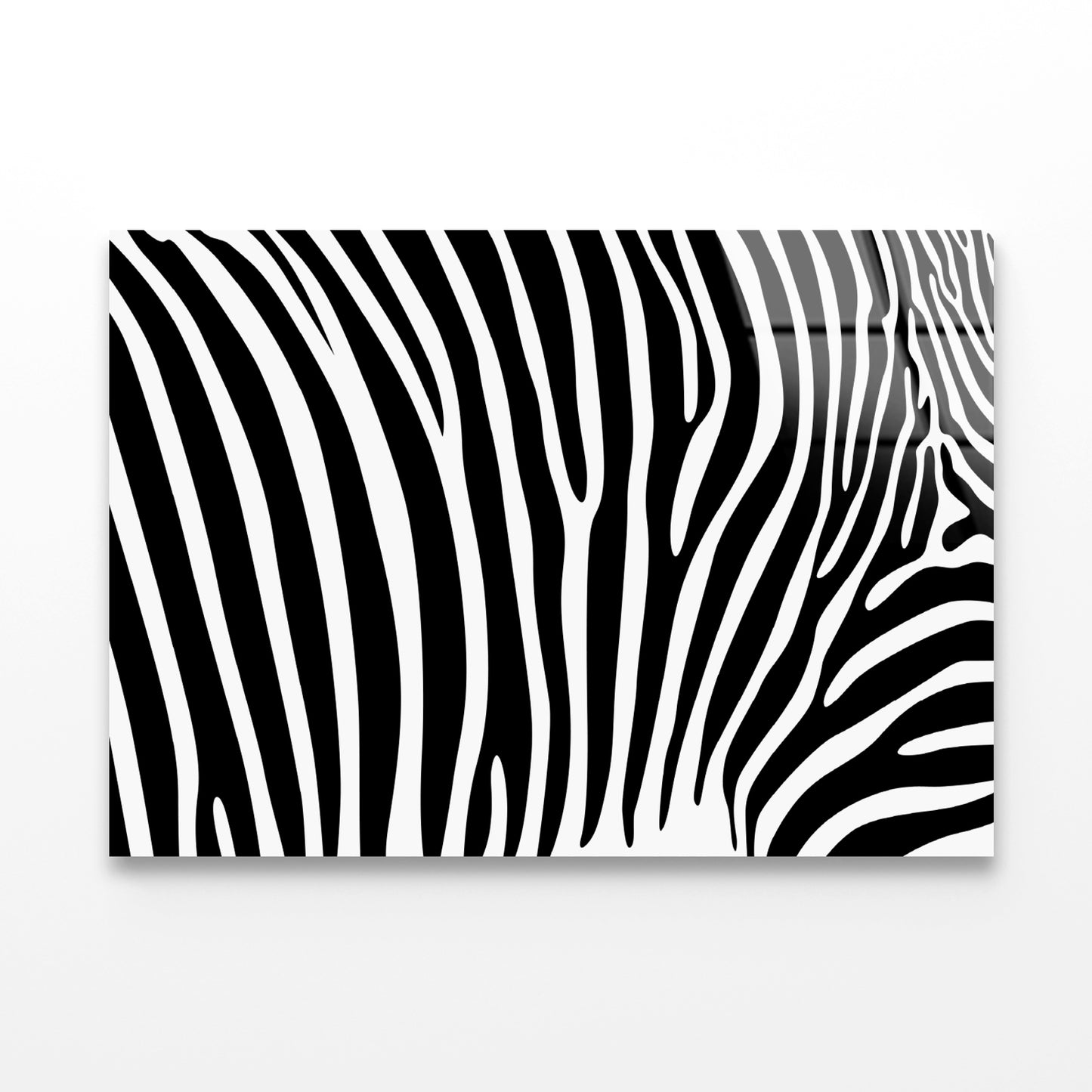 Black And White Zebra Pattern Acrylic Glass Print Tempered Glass Wall Art 100% Made in Australia Ready to Hang - Bella Home Decor