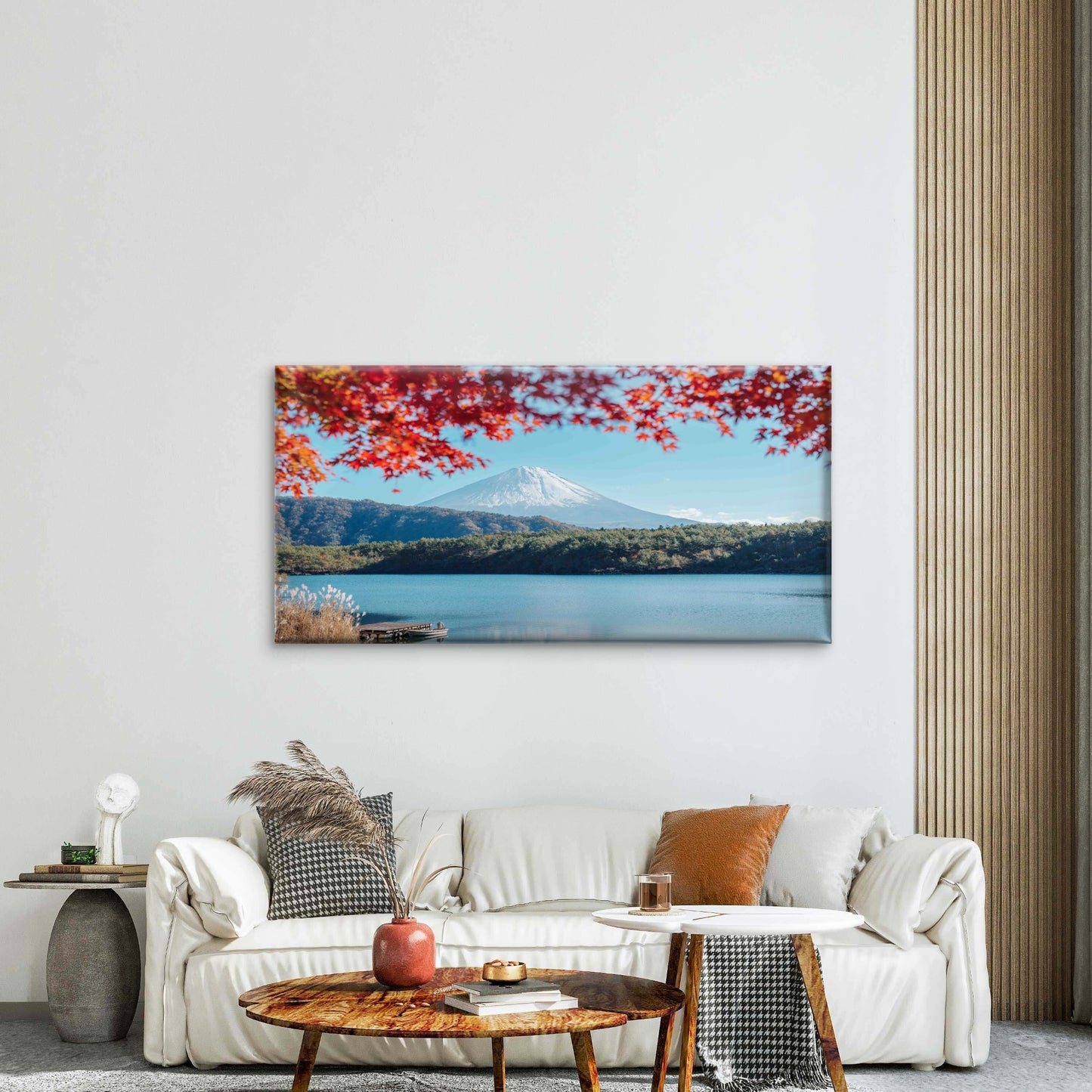 Lake Vista Of Japan Mount Fuji Wall Art Canvas Office Home Room Framed 120x60cm